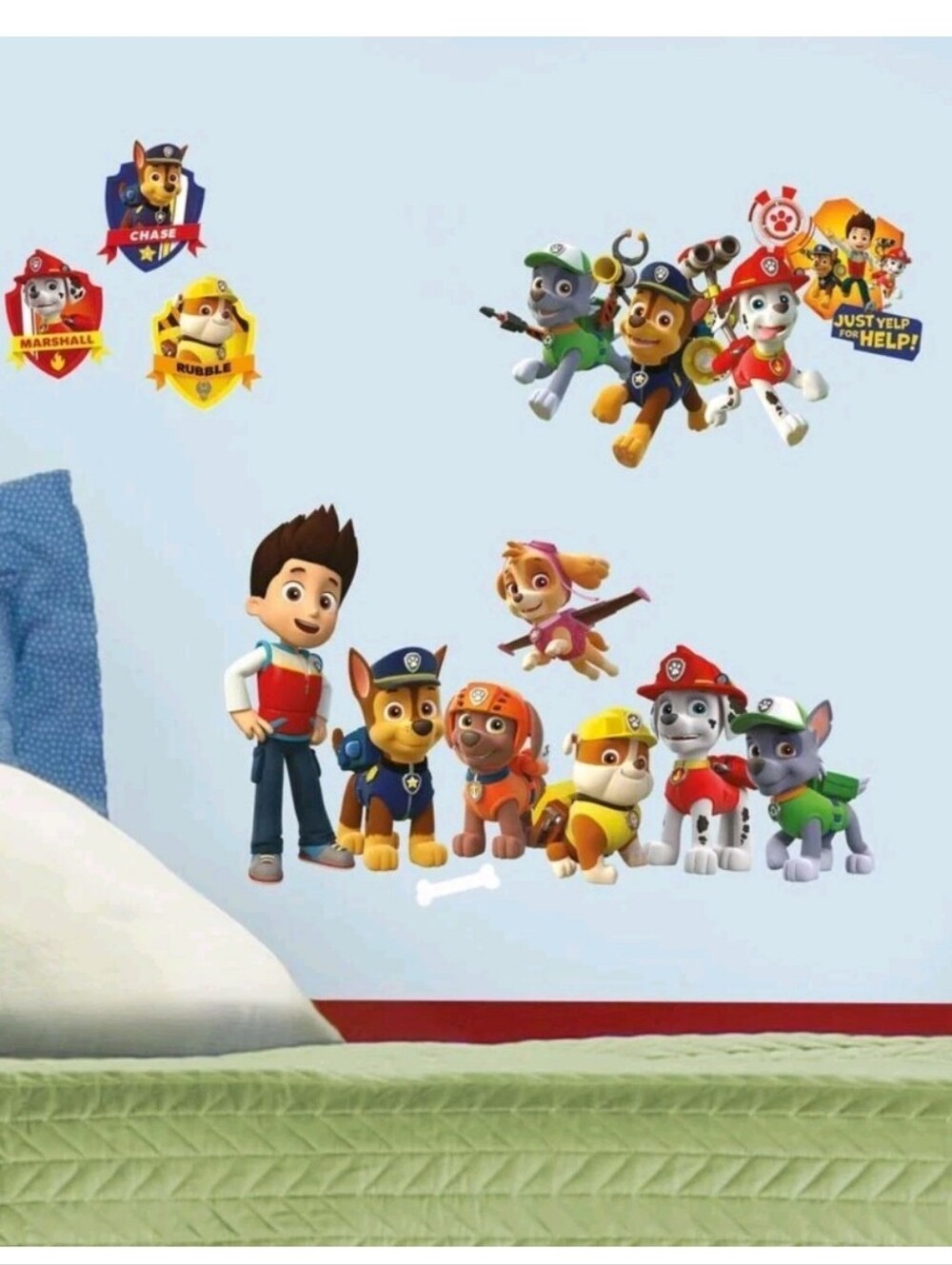 New Paw Patrol - Just Yelp For Help Peel/Stick - 37 Decals No Residue
